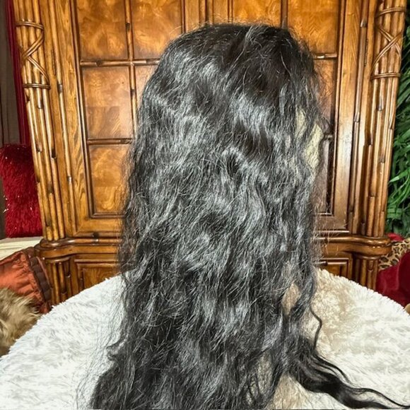 Beshe 33" Luxury Lace Ear to Ear Wig No Tape/No Glue 2" Deep Lace Color 1B - Picture 5 of 16